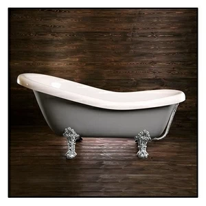 Ванна Akcjum Rectime 175 WR-01-05-Ch-M овальная серая с хромированными ножками