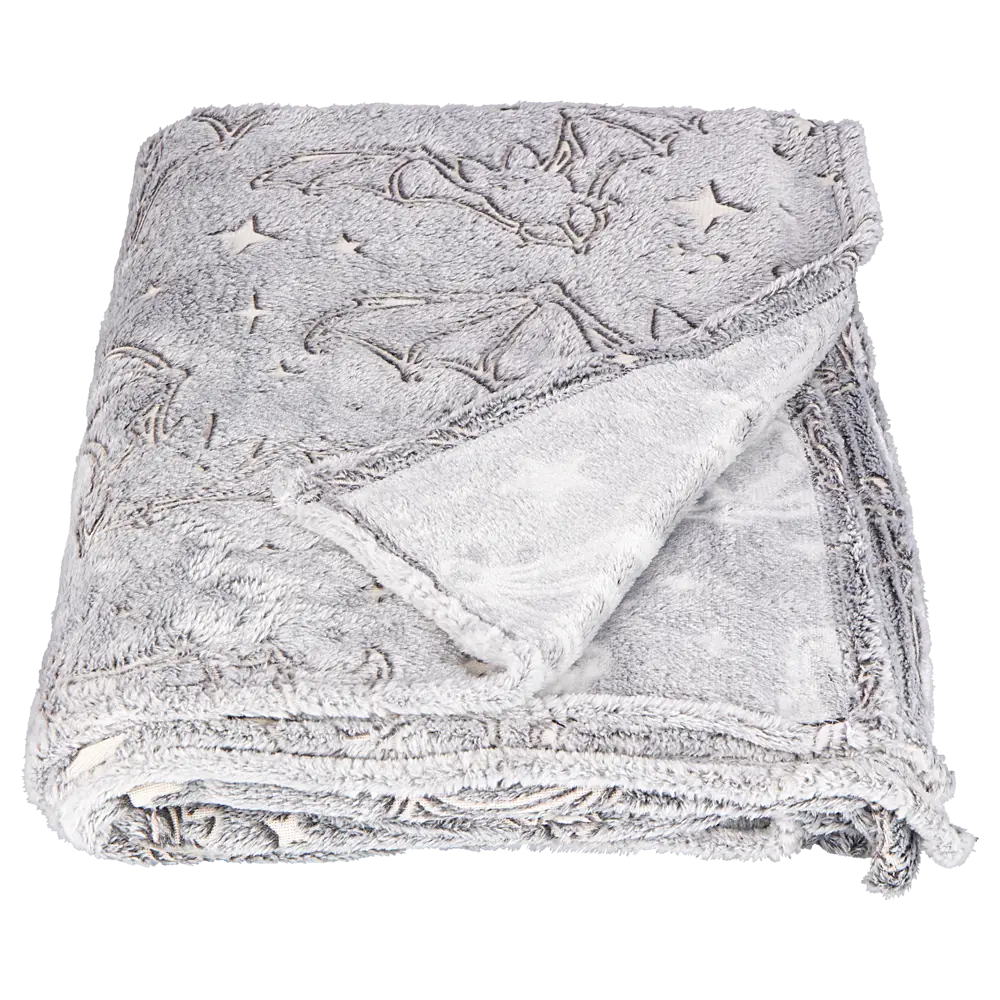 Плед светящийся The Bats 140x200 см фланель цвет серый Ardenza STLM-2087166