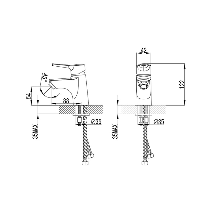 ENISB00M01 Milardo Enisey Смеситель для умывальника Enisey Россия  - Вид №4