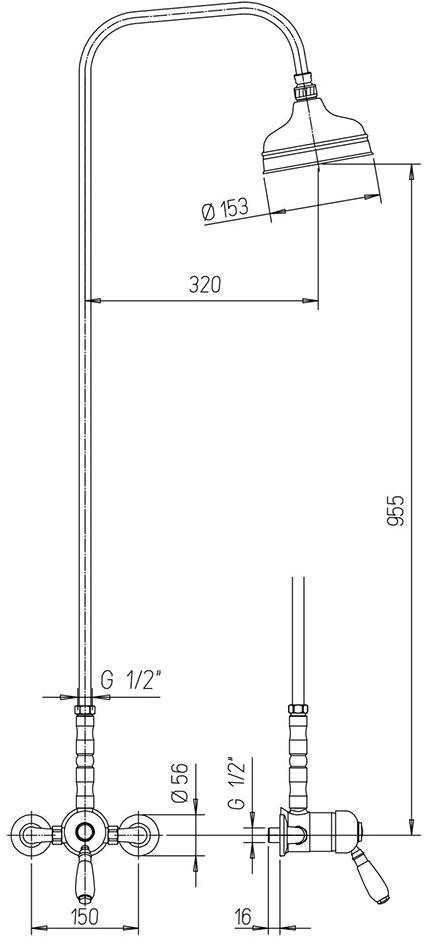 Paini Kensington 50CR689 душевая система  - Вид №1