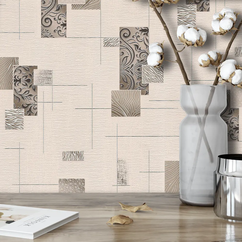 Обои виниловые Плитка бежевые 0.53 м 0210-1 Santreyd STLM-2036798 - Вид №2