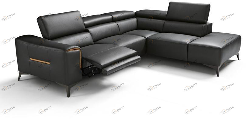 Max Divani Секционный раскладывающийся кожаный диван sun-id-1465145