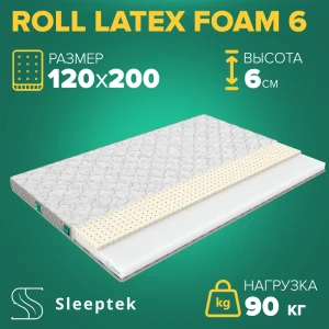 91663419 Матрас Sleeptek Roll LatexFoam 6 120x200x6 см беспружинный, 1.5-спальный STLM-1055180