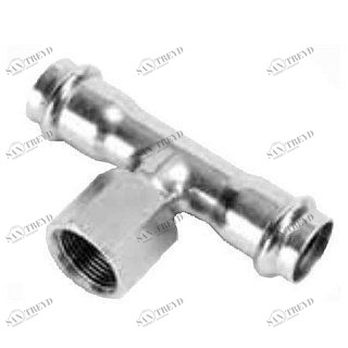Тройник В-пресс 42 x 1/2" x 42 нержавеющая сталь IBP PS4130G0420442