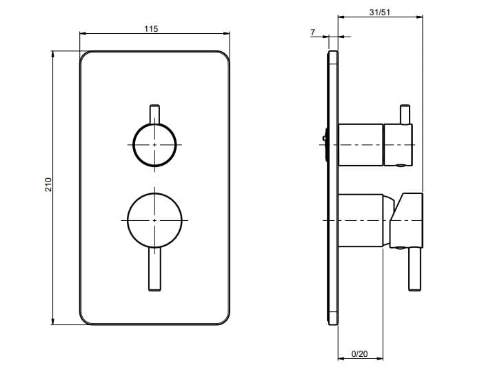Однорычажный смеситель для душа с переключателем Rubinetterie Frattini Pepe XL ARCH-00133060 - Вид №2