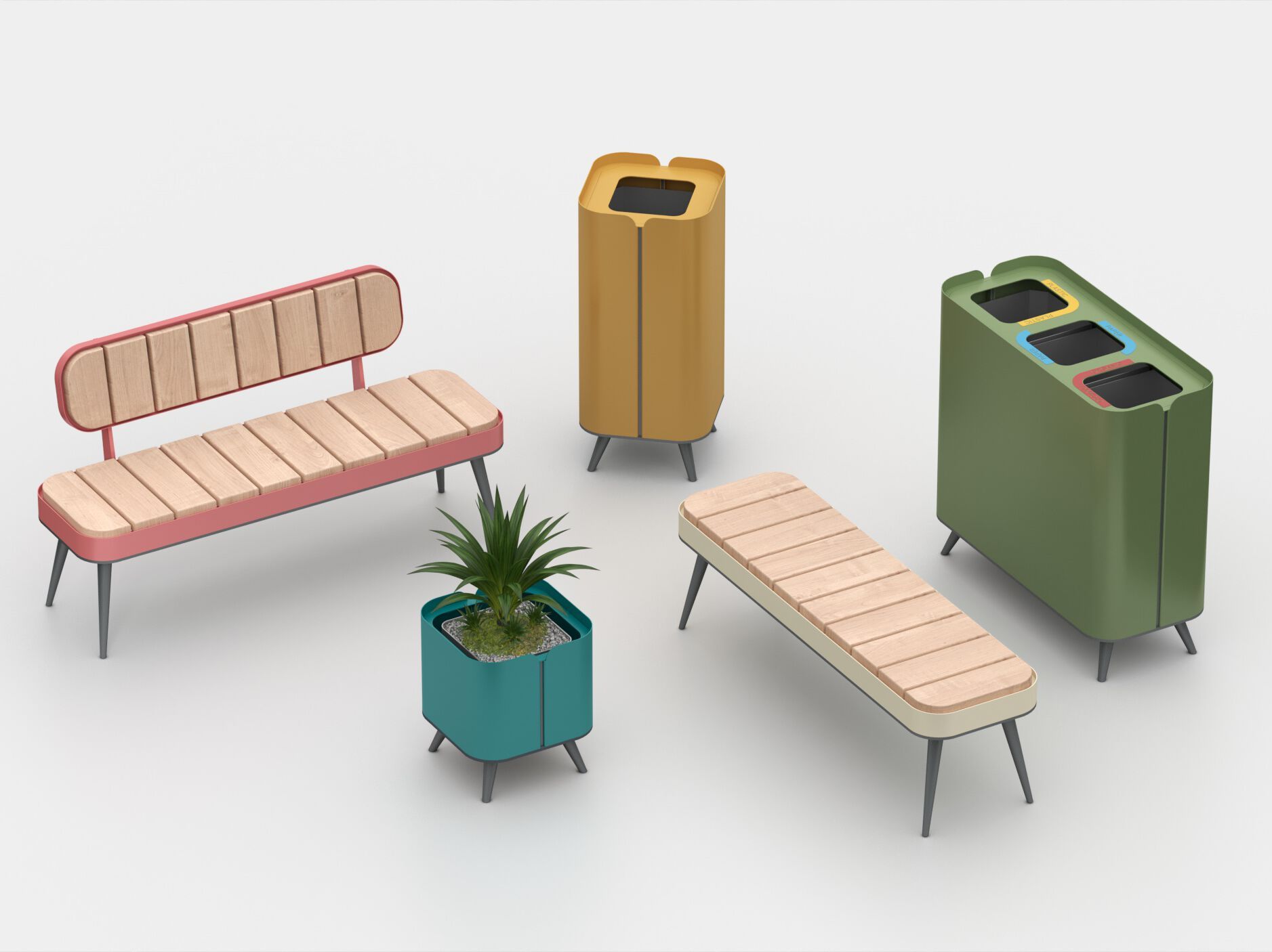 Оцинкованная стальная стойка для мусора Viscio Urban Design ретро ARCH-00065351 - Вид №4