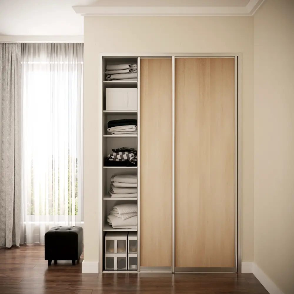 Дверь-купе Spaceo 2255x704 мм высота проема 2300 мм ЛДСП цвет акация светлая Spaceo home STLM-2209176 - Вид №3