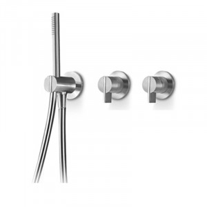 INS 211 Ванная / Душевая Блок С Ручным Душем И Дайвертом На 2 Направления Linki INSERT Сатиновая Сталь