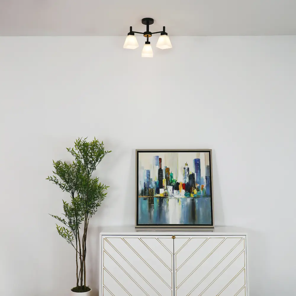 Люстра на штанге Cello 3 лампы 12 м² цвет черный SCHAFFNER STLM-2083151 - Вид №10