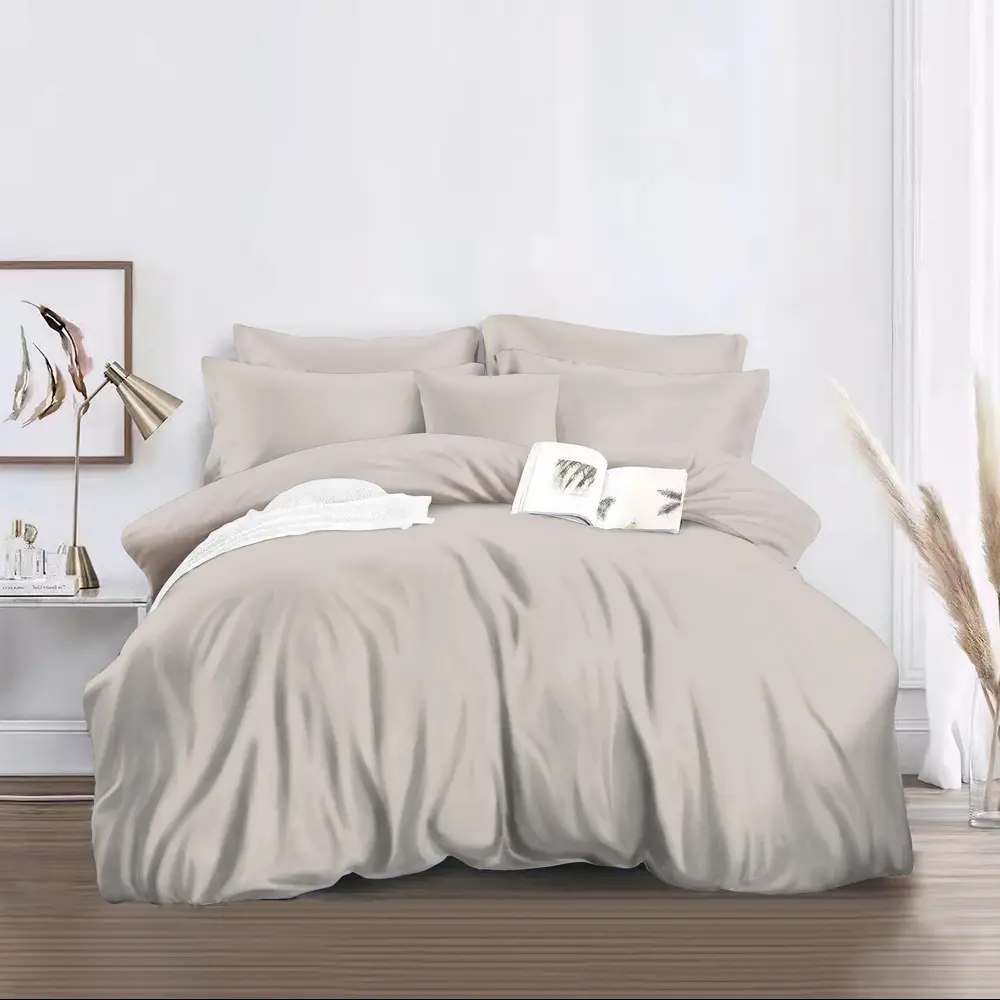 Santreyd Полутораспальный комплект постельного белья из полисатина бежевого цвета 89392428 STLM-1461347 - Вид №1