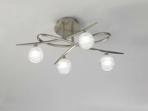 Потолочная люстра Mantra Loop Satin Nickel 1813 MANTRA ДИЗАЙНЕРСКИЕ, LOOP SATIN CHROME 00-3888535 Белый;серый