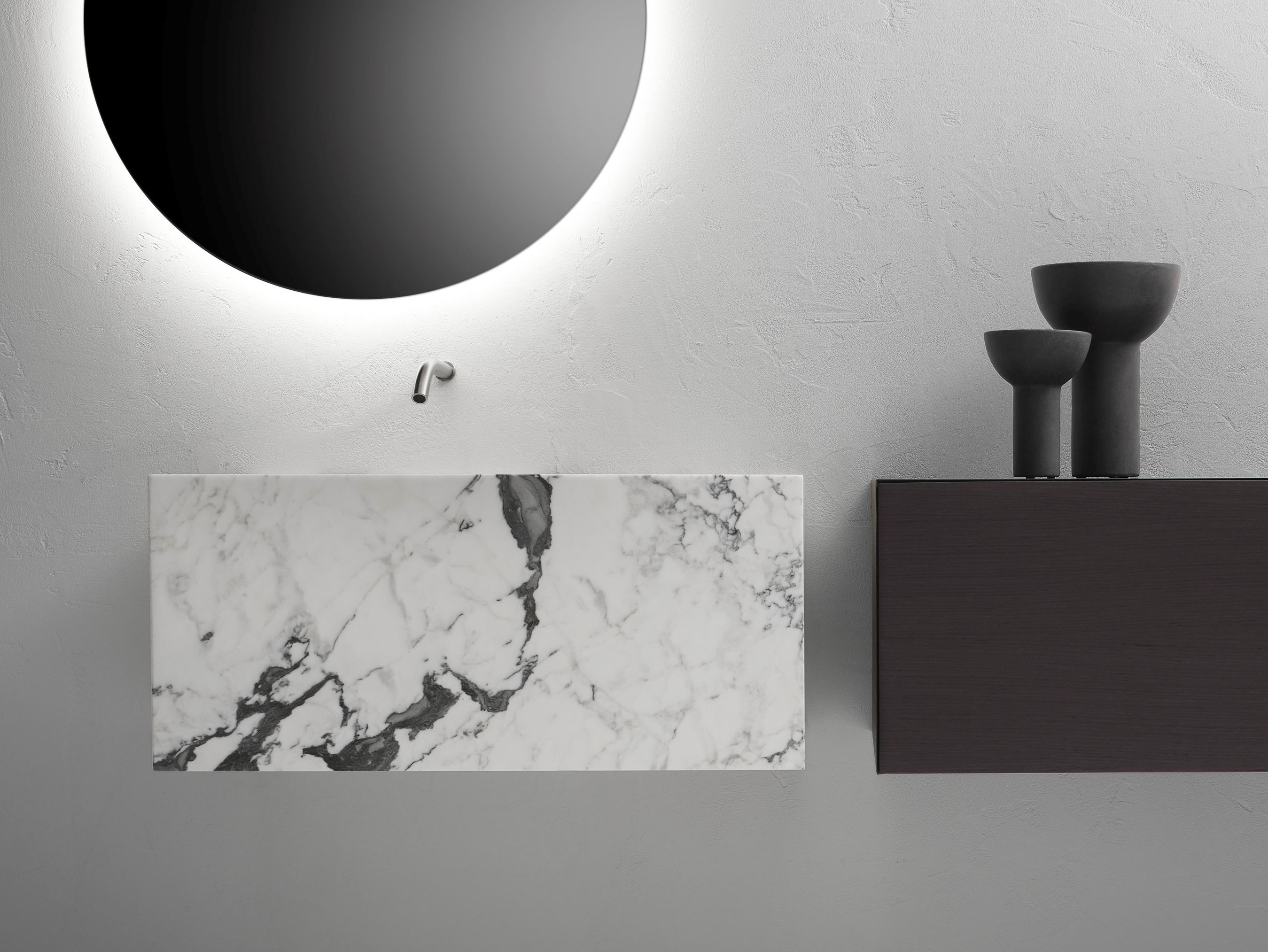 Прямоугольный подвесной умывальник из мрамора Арабескато Falper Minimum ARCH-00055747