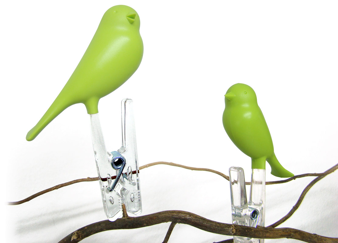 Прищепки Sparrow 4 шт. зеленые Qualy QL10066GN - Вид №1