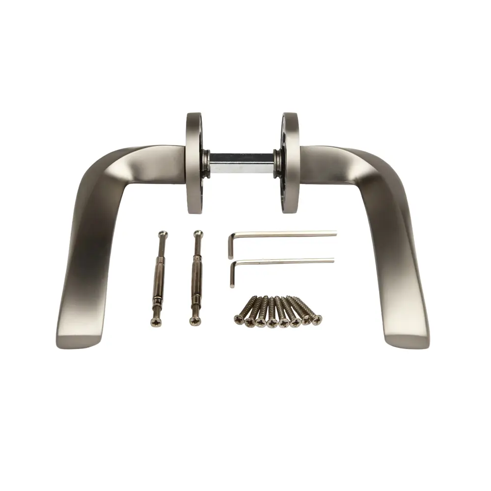 Дверная ручка на розетке KREAFORTA Ая без запирания цвет никель STLM-2174994 - Вид №2