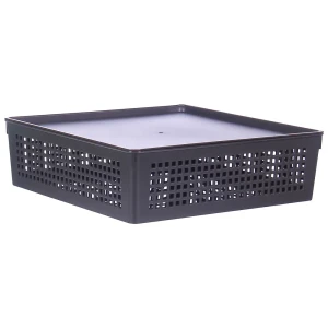 Лоток 31x31x9 см пластик цвет коричневый с крышкой 82015439 STLM-2036313