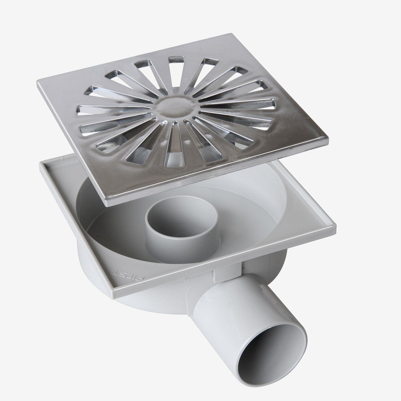 Крышка люка из АБС-пластика с хромированной решеткой и поворотным горизонтальным выхлопом First Corporation First Plast ARCH-00044268 - Вид №1