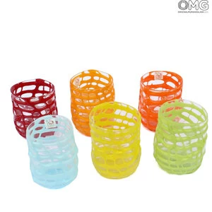 2059 ORIGINALMURANOGLASS Набор из 6 стаканов Паутина - муранское стекло 8 см