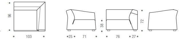 MDF Italia Диван из ткани с шезлонгом Thea sun-id-1429497 - Вид №4