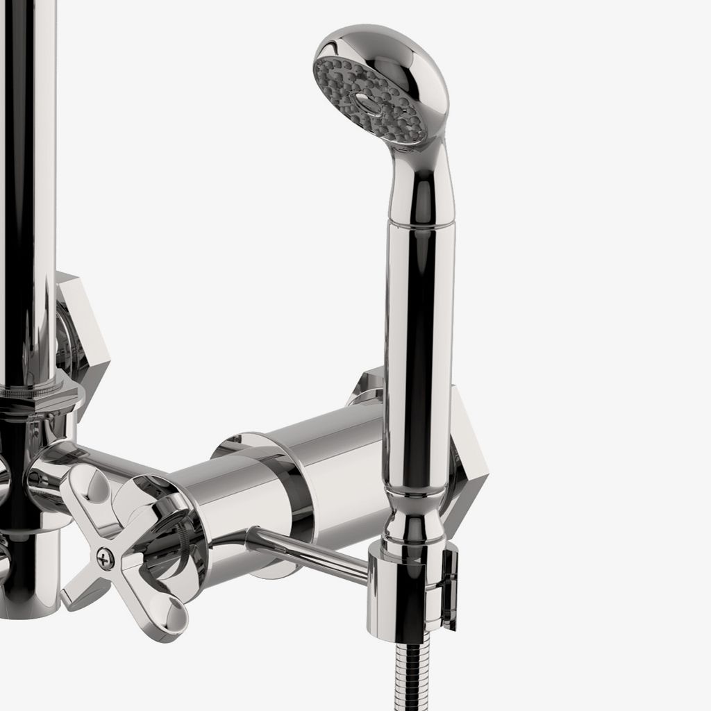 HNXT20 Настенный наполнитель для ванн Henry Exposed с ручным душем и металлическими поперечными ручками Waterworks