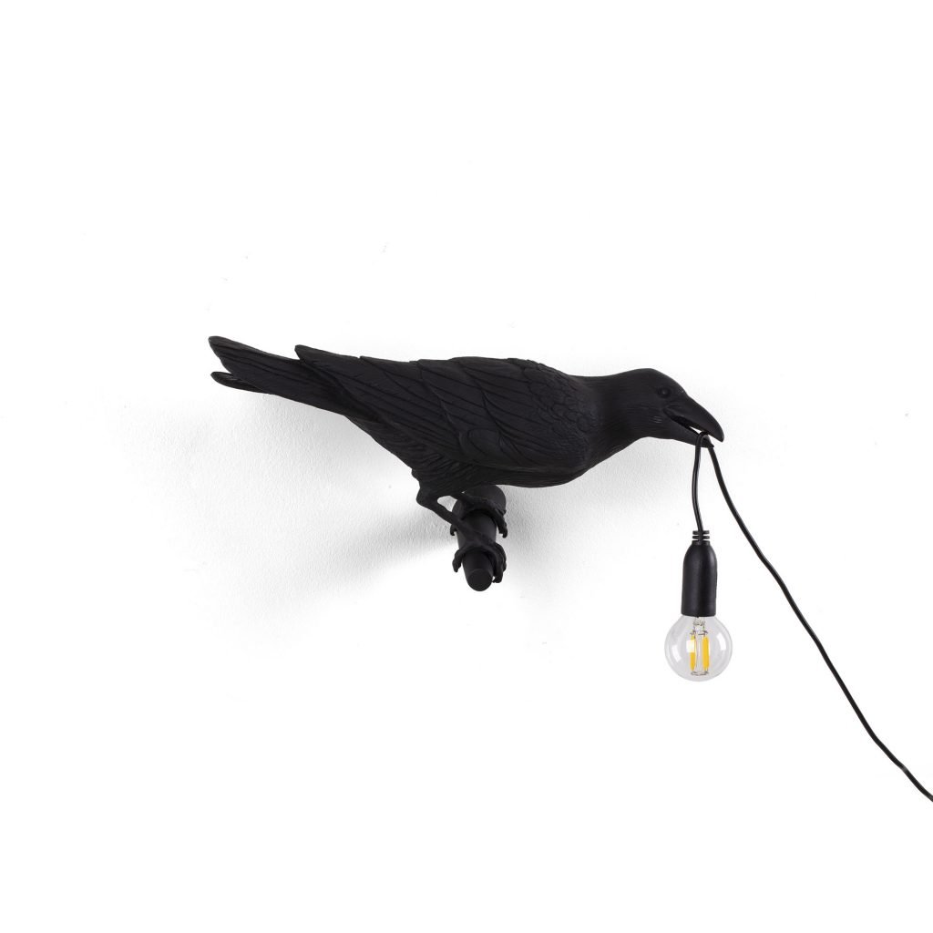 Светильник настенный черный Bird Lamp Black Looking Right 14738 SELETTI С ПТИЧКОЙ 00-3882936 Черный  - Вид №2