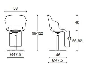 Высокий поворотный стул из полипропилена с подставкой для ног Diemme Clop ARCH-00102641 - Вид №4