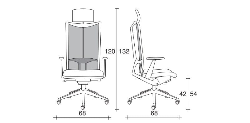 Офисное кресло с сетчатыми колесами и подлокотниками с 5 спицами TALIN Avianet ARCH-00126777 - Вид №2