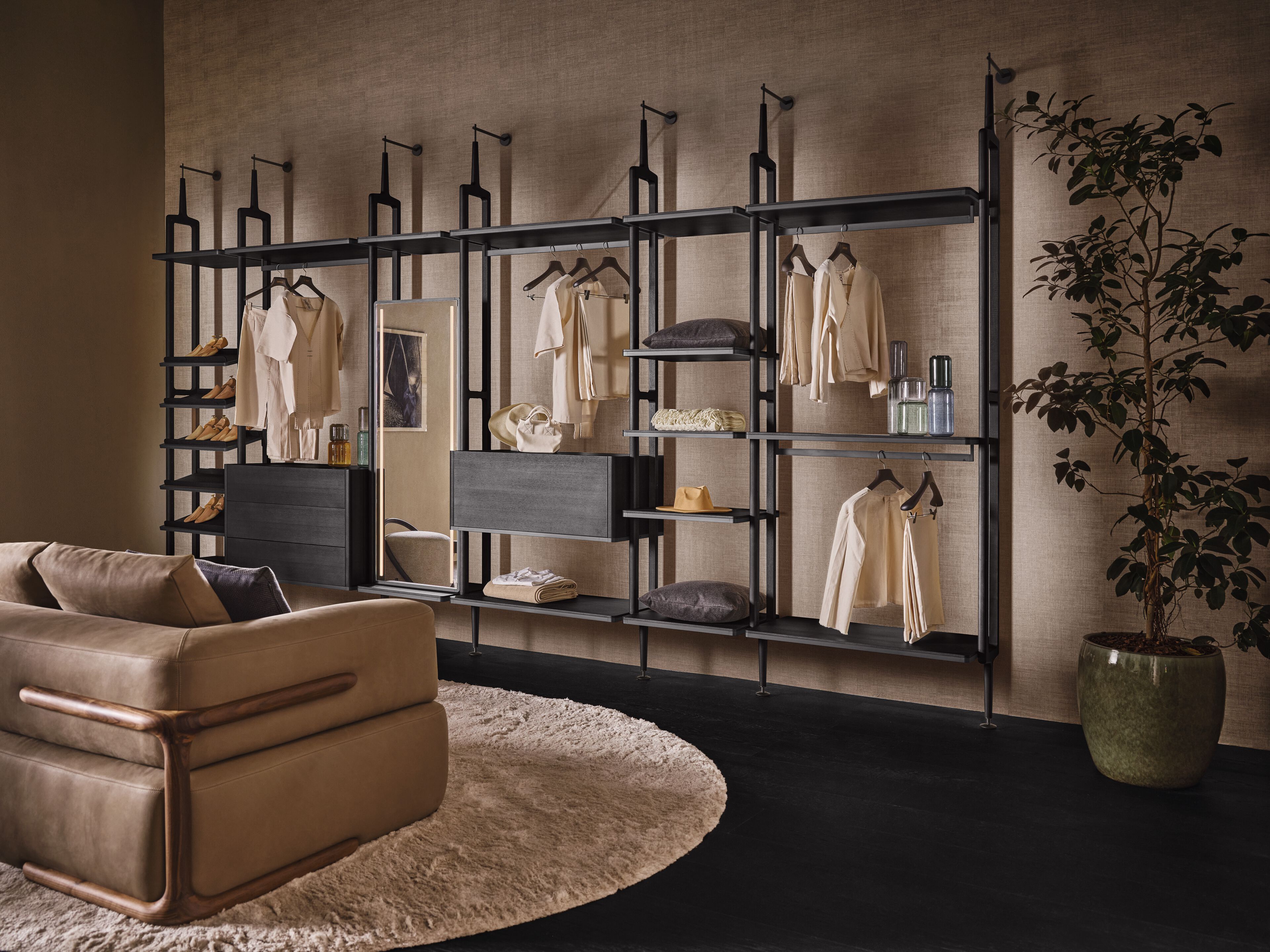 Модульная гардеробная из ясеня со встроенным освещением Porada Soul ARCH-00139648 - Вид №8