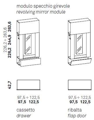 Caccaro Гардероб с вращающимся зеркалом и полным открытием Roomy sun-id-1428410 - Вид №1
