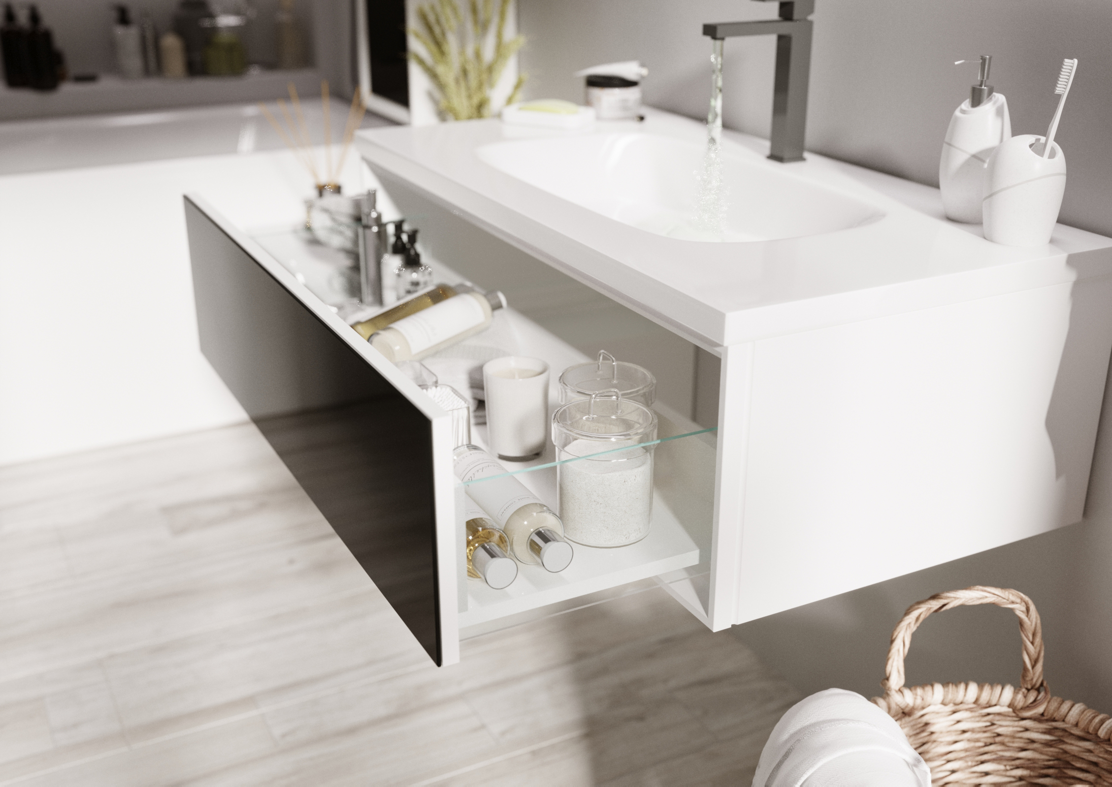 У72791 Тумба Milacco 100П 1в.я. Classic Black (верх) 1 Marka  - Вид №2