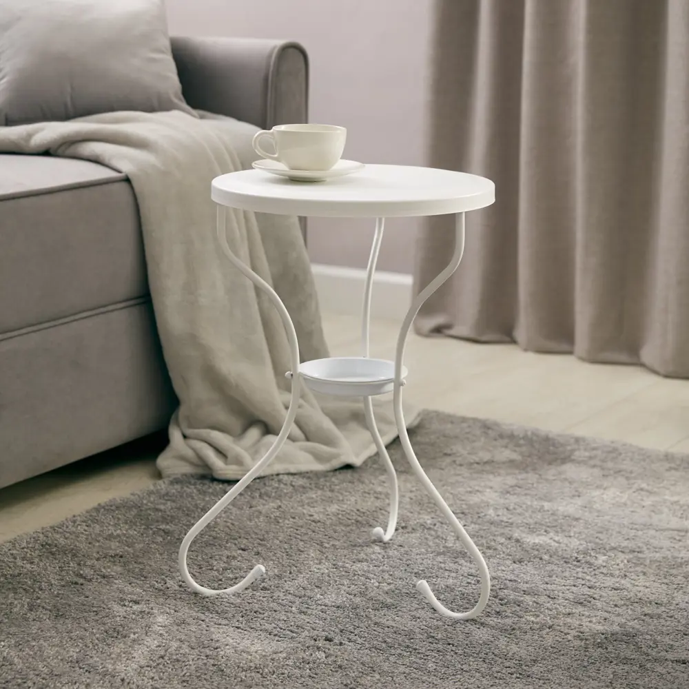 Столик кофейный Sheffilton 52x47 см цвет белый STLM-2113867 - Вид №4