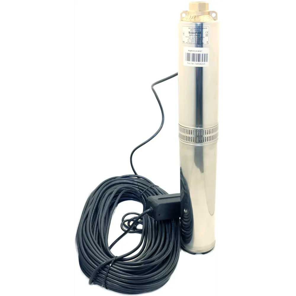 Насос садовый скважинный Водолей БЦПЭ 0.5-63У, кабель 63 м, 1800 л/час STLM-2036596 - Вид №1