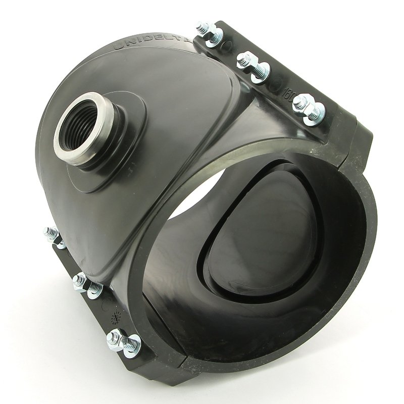 Врезка монтажная 160 x 1" ВР, 6 болтов, для труб ПНД UNIDELTA 1026160004 - Вид №2