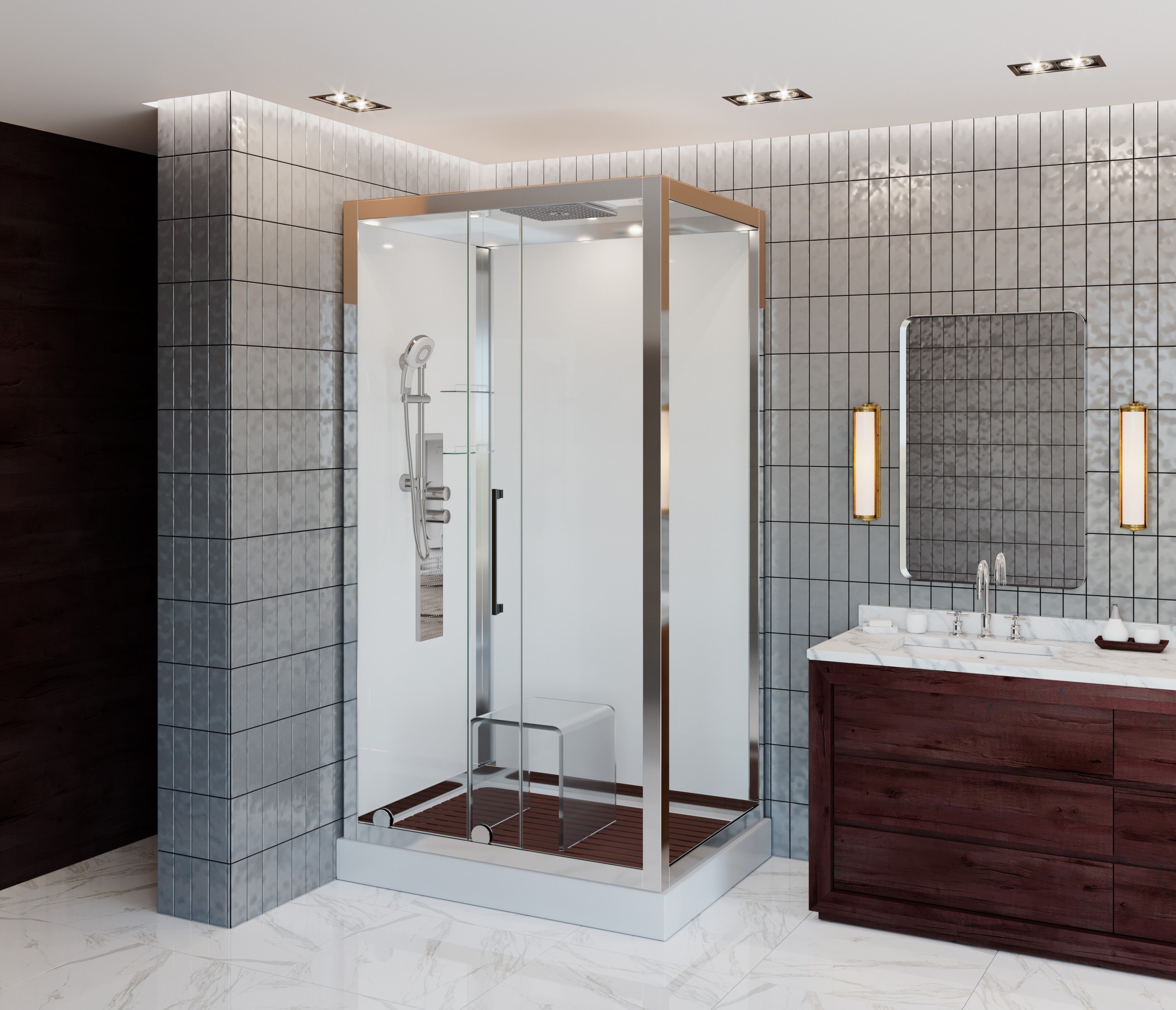 L 801 N без крыши BLACK Душевая кабина DETO Серия L Z120 KERAVA - Вид №24