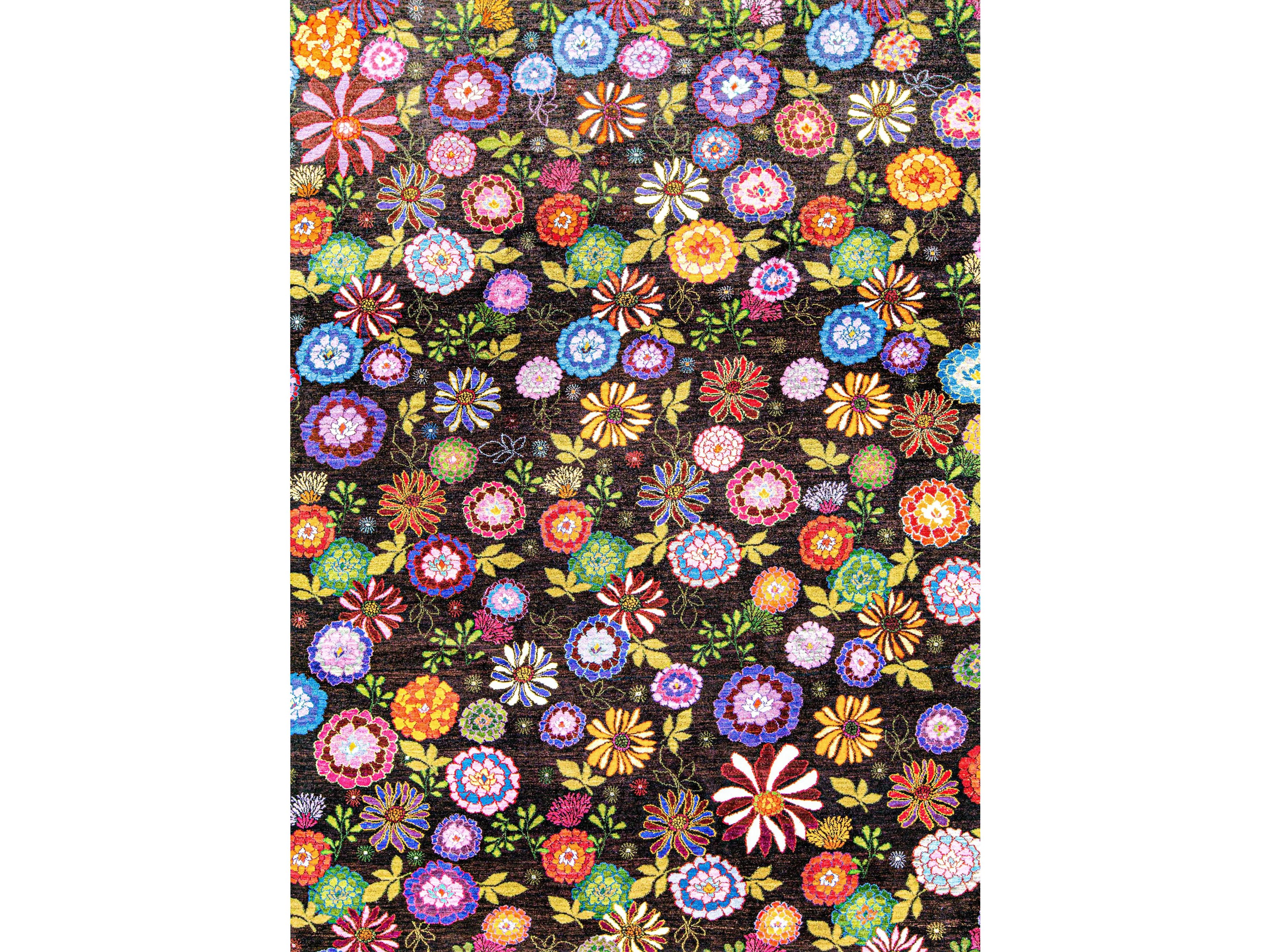 Шерстяной прямоугольный цветочный ковер Zollanvari Ikebana Kyoto-Designer ARCH-00096497