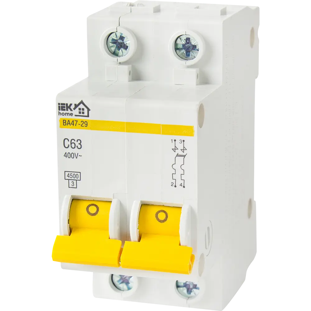 Автоматический выключатель IEK Home ВА47-29 на 63А для защиты электросетей 18072416 STLM-0009406