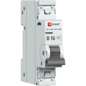 Автоматический выключатель EKF Proxima ВА47-63 1P N B16 А 6 кА 88883128 STLM-2126307
