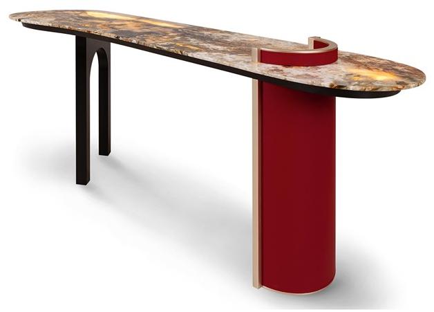 Greenapple Овальная консоль из гранита и дерева Perfect raw G702343  - Вид №2