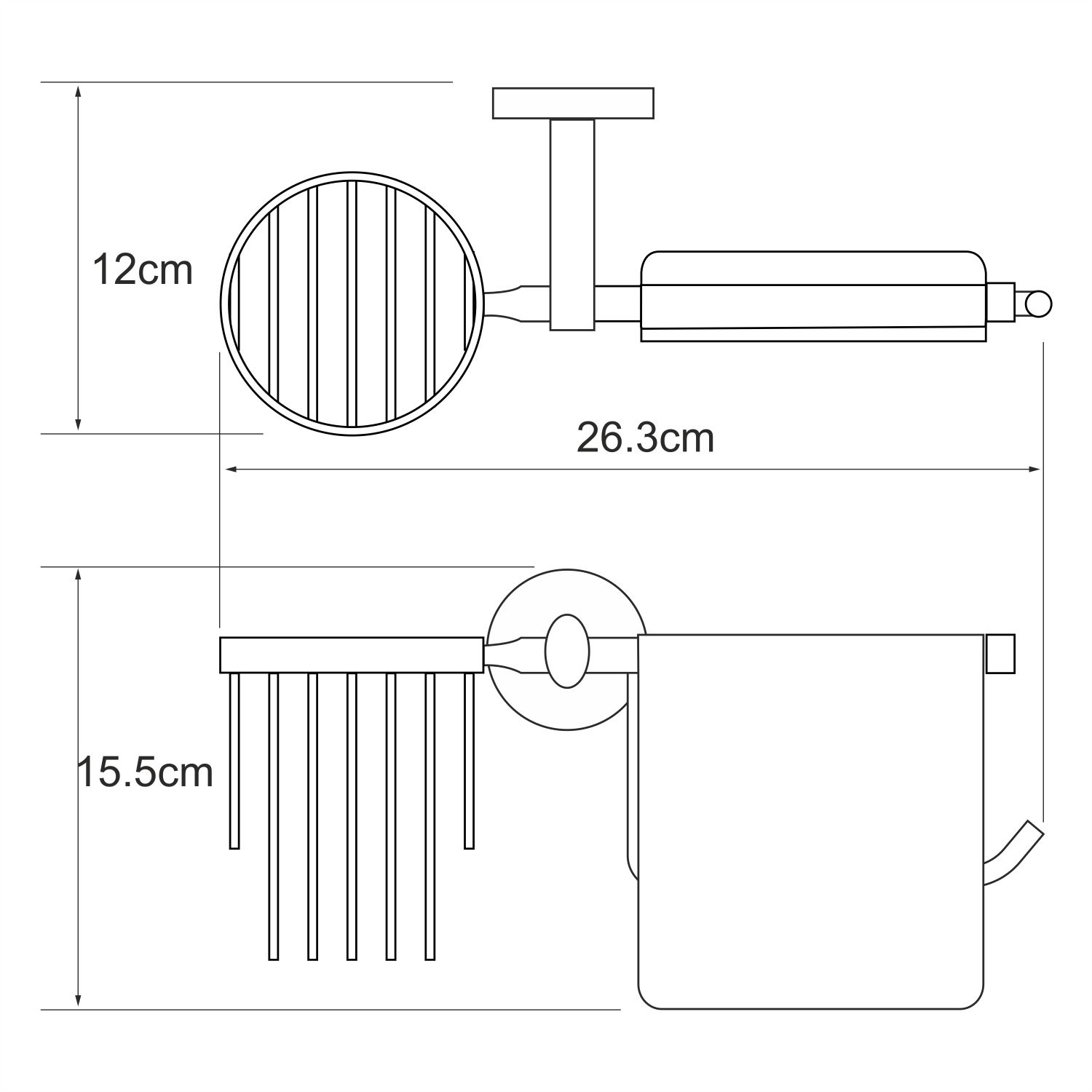 K-6259 Rhein Держатель туалетной бумаги и освежителя WasserKRAFT Rhein K-6200  - Вид №2