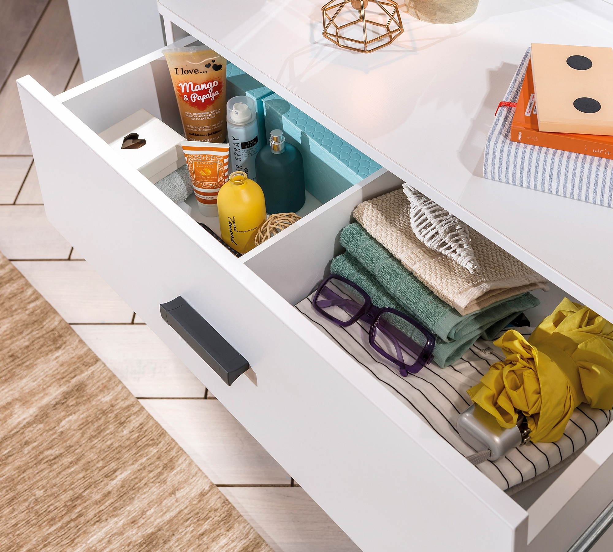 Комод с 3 ящиками белый White CILEK WHITE 00-3832257 Белый Santreyd  - Вид №2