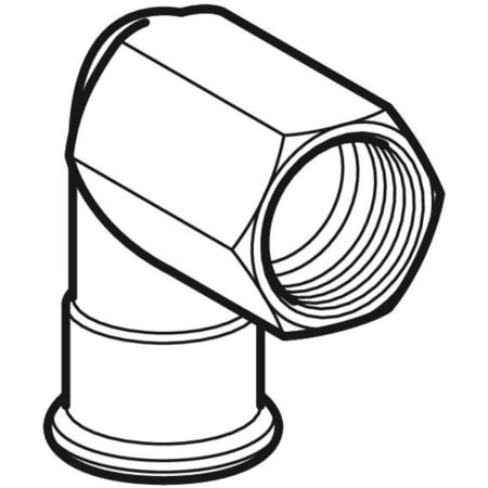 GEBERIT 34147 Переходной угольник Geberit Mapress из нержавеющей стали 90°, с внутренней резьбой (газ)  - Вид №1