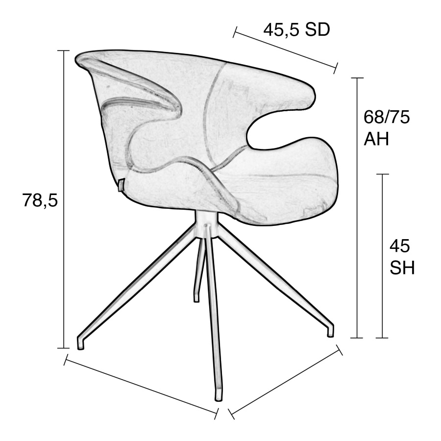 Кресло Mia синее под бархат Zuiver 1200151 - Вид №12