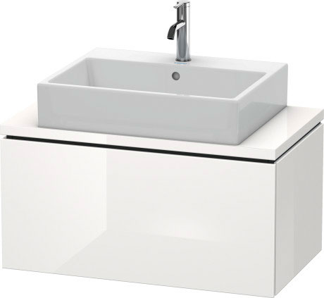 LC580204747 Тумбочка для компактной консоли L-Cube #LC5802 820 x 477 мм Каменно-синий глянцевый лак Duravit - Вид №2