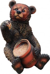 11145 МИШКА с мёдом, скульптура из бетона LAB.Space 