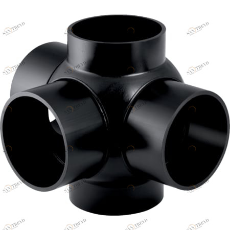GEBERIT 366.605.16.1 Крестовина двухплоскостная шаровая Geberit PE 88,5°, тройная, соединения 90° смещенные 