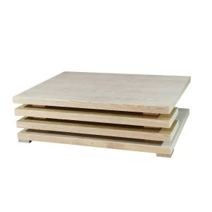 Журнальный столик прямоугольный деревянный с полкой Milano Brown PUSHA PUSHA 062896 Бежевый