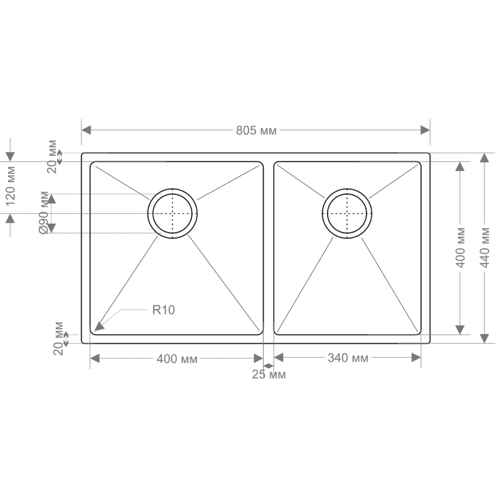Кухонные мойки Eco Marino SME-805DR.A SEAMAN  - Вид №1