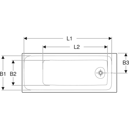 554.122.01.1 Прямоугольная ванна Geberit Tawa, тонкое исполнение, с ножками Geberit  - Вид №2