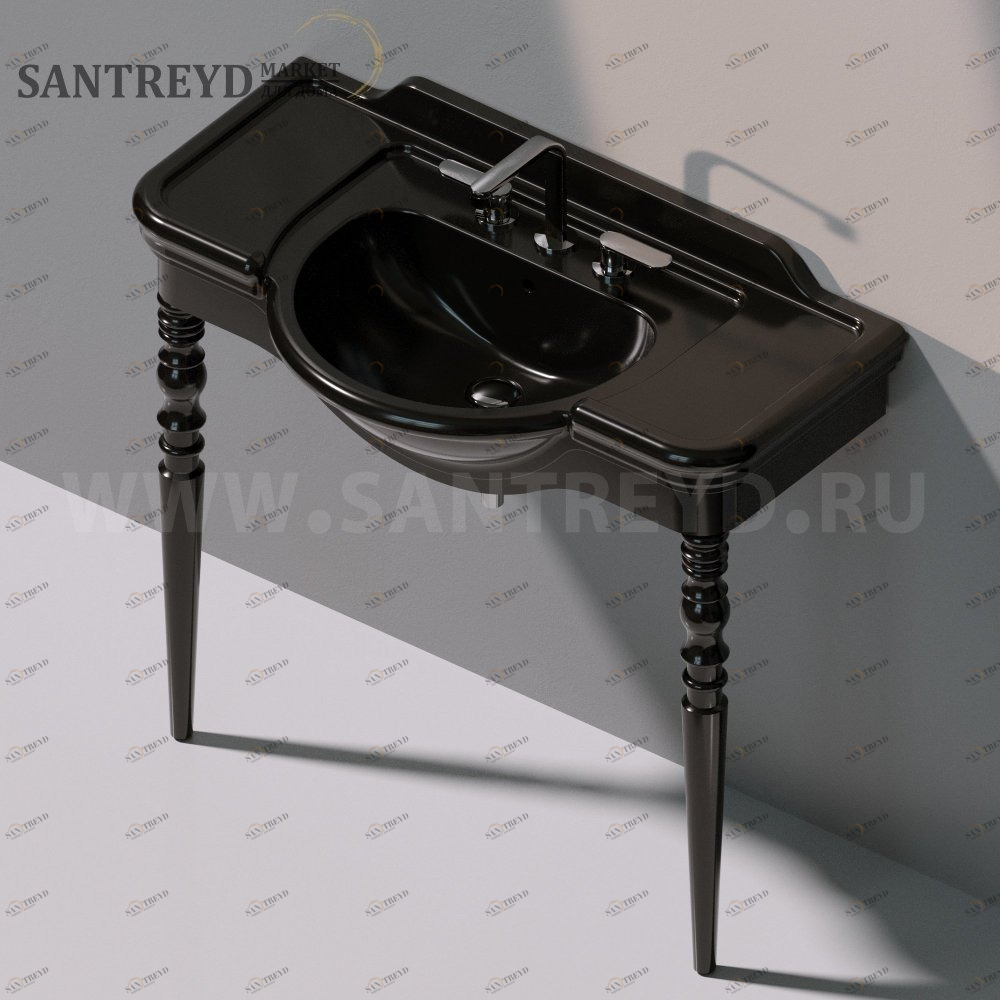 Металлическая консоль FIDIA 105 см черная Ceramica Flaminia 30179017