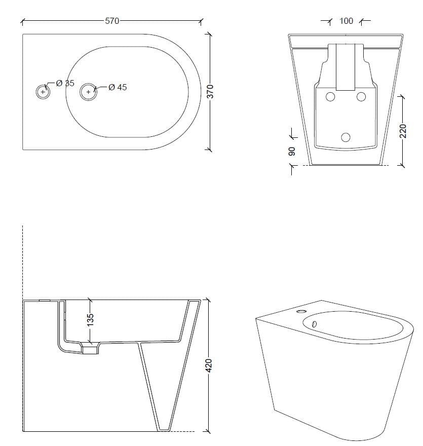 Напольное керамическое биде Alice Ceramica HIDE ARCH-00051418 - Вид №8