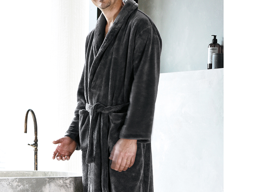 ATHENA_AN_XL Халат ATHENA ANTHRACITE темно-серый микрофибра S, М, L, XL Blanc des Vosges Santreyd 